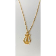 Ασημένιο κολιέ επιχρυσωμένο - Λύρα (μικρό μέγεθος) (SN144)